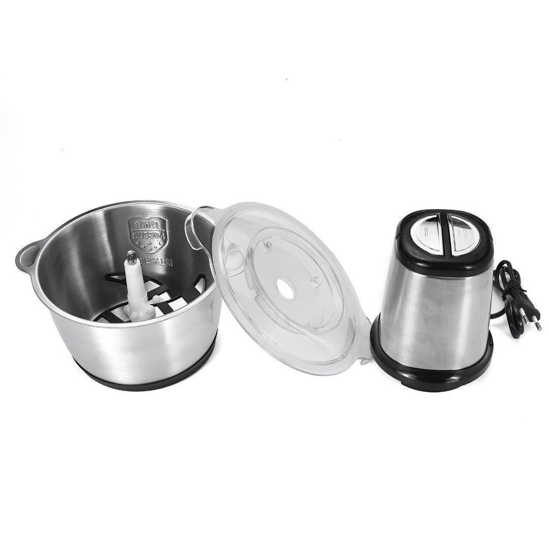 Tocator Electric Multifunctional, Pentru Carne, Fructe, Legume, Cu 2 Trepte de Viteza, Vas Inox