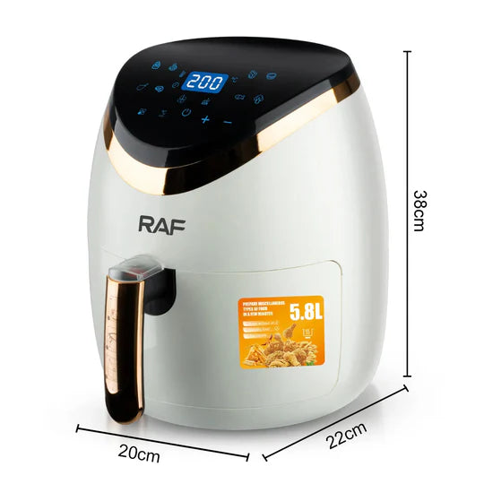 Friteuza Air Fryer - Gatire fara Ulei, Capacitate 6lL, 2400W, Display Touch Screen + SET 100 Hartii de Copt