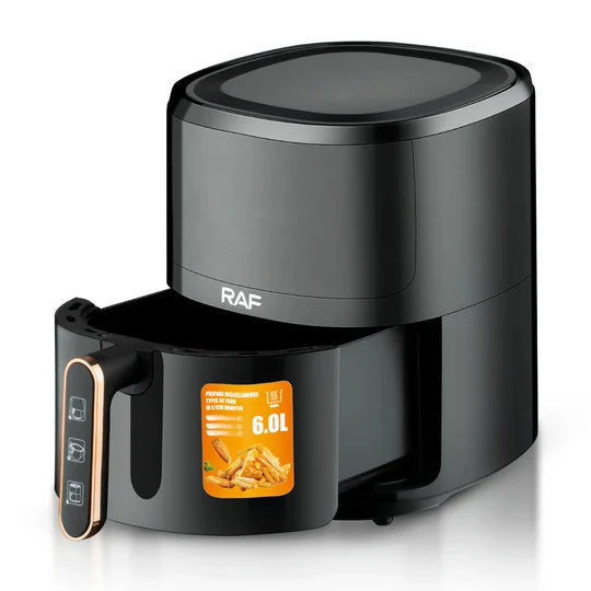 Friteuza cu Aer Cald - Air Fryer R.5330 - 6L, Control Tactil, cu functie AirCrisp, 1600W, Negru