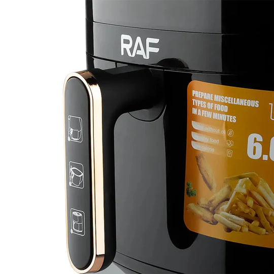 Friteuza cu Aer Cald - Air Fryer R.5330 - 6L, Control Tactil, cu functie AirCrisp, 1600W, Negru
