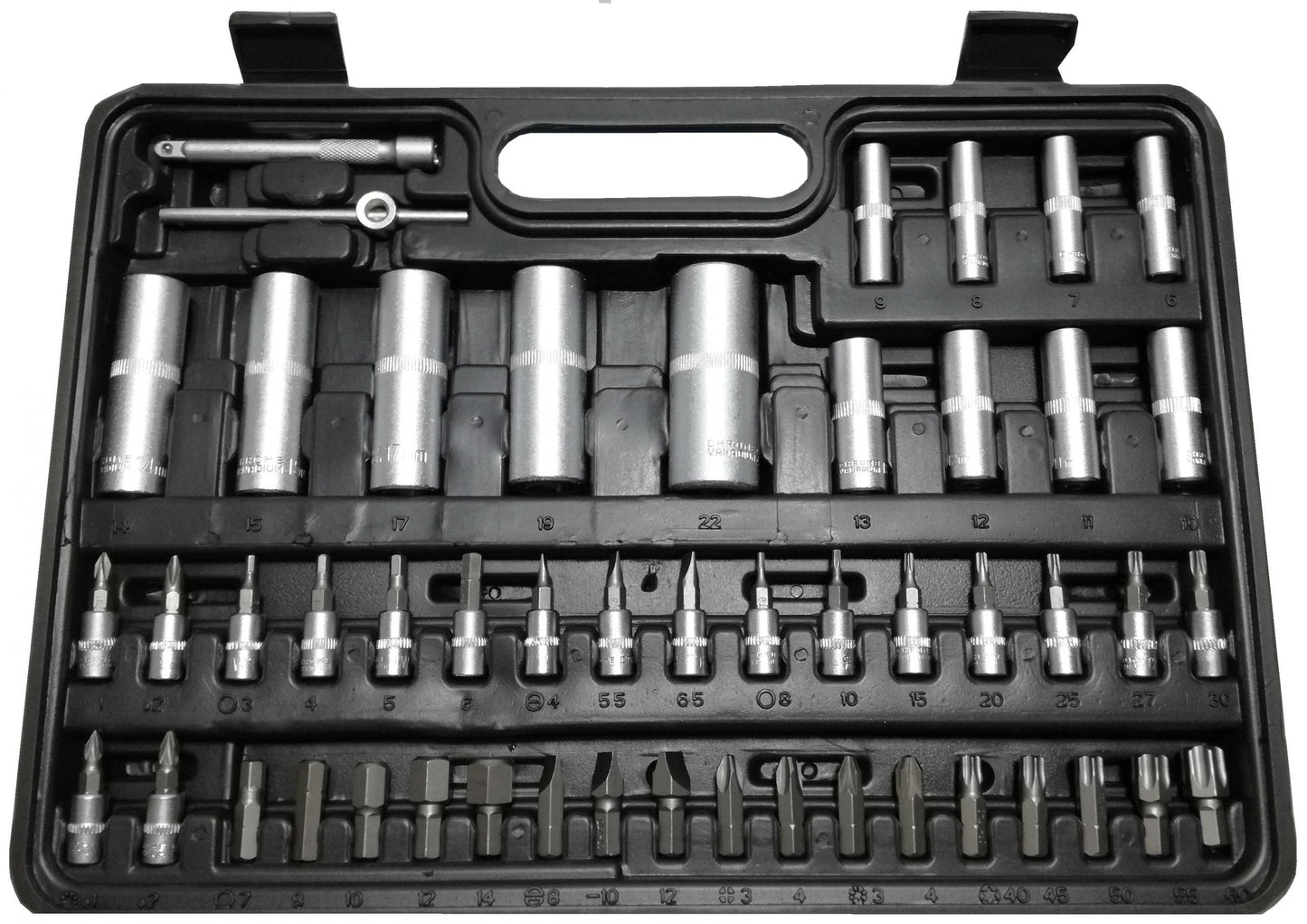 TRUSA DE SCULE 108 PIESE, MATERIAL CROM VANADIUM, GEANTA TRANSPORT NEAGRA - Germania