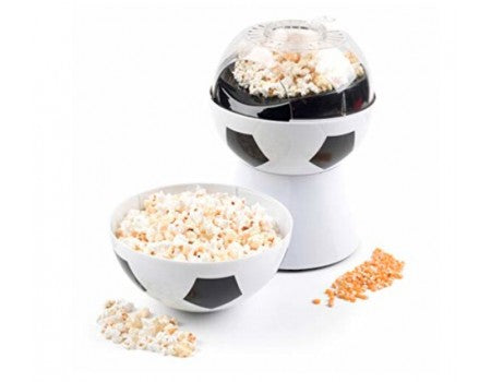 Aparat de facut popcorn in forma de minge de fotbal, alb