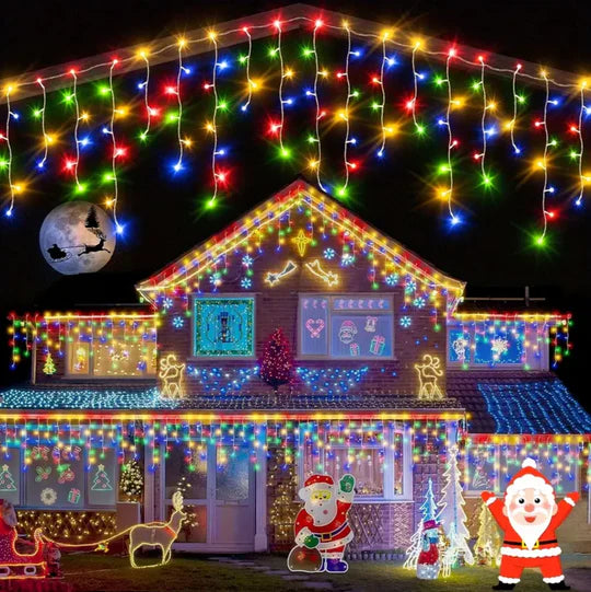 Set 2 instalatii MU franjuri 2 x 12 metri , multicolor, total 24 metri