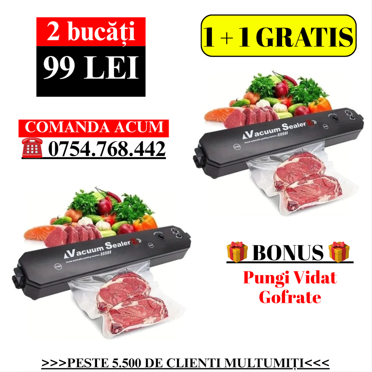 Aparat de sigilat si vidat Vacuum Sealer S, 90W