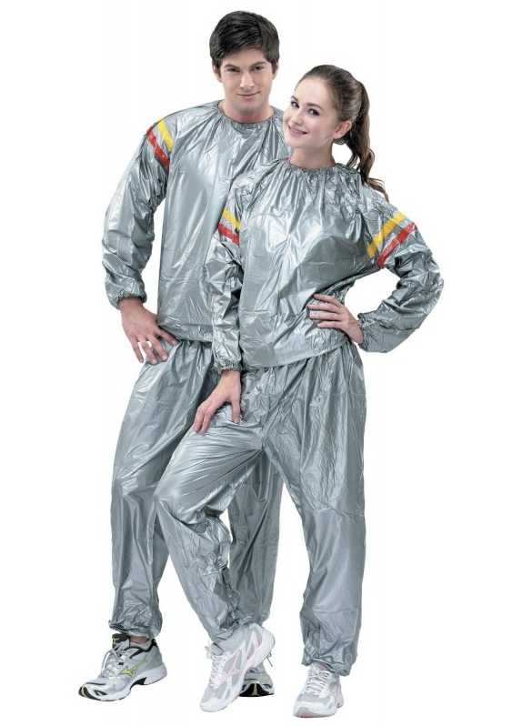 Costum sauna pentru slabit, unisex, format din 2 parti, gri