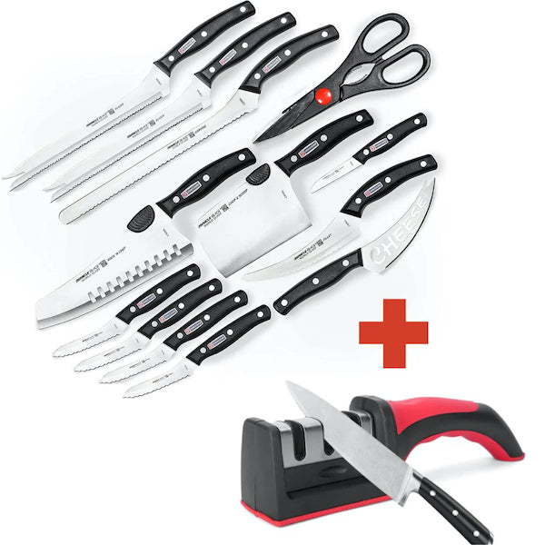 SET 13 Cutite - Profesionale World Class + Ascutitor manual de Cutite