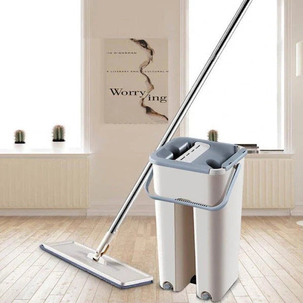 Mop profesional cu doua cuve de spalare si uscare + 2 rezerve cadou