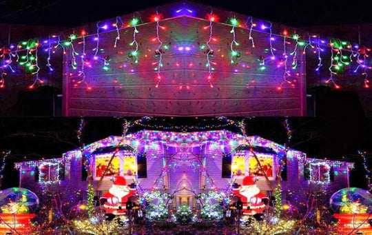 Set 2 instalatii M franjuri 2 x 12 metri , multicolor, total 24 metri