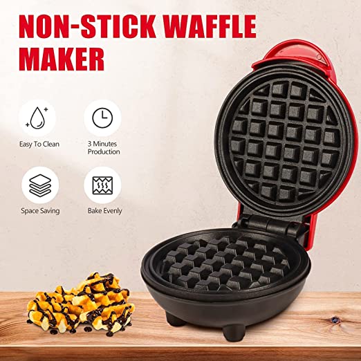 Mini Aparat pentru Preparat Waffe sau Gofre, 350W, Placi antiaderente