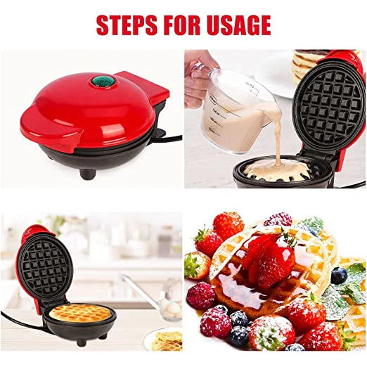 Mini Aparat pentru Preparat Waffe sau Gofre, 350W, Placi antiaderente
