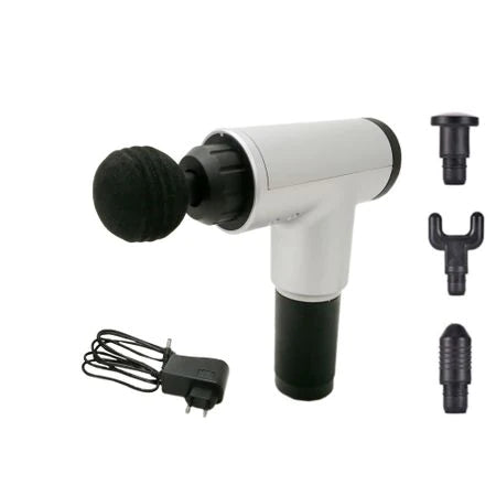 Aparat de masaj Profesional Fascial Gun cu Vibromasaj, 4 capete, 6 trepte de viteza