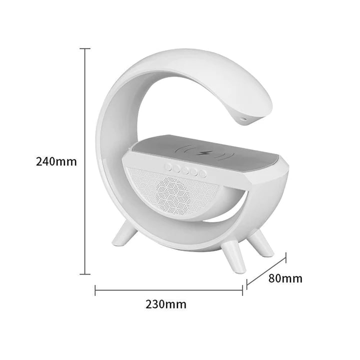 Statie Incarcare Wireless 3 in 1 cu lampa RGB si Boxa Bluetooth