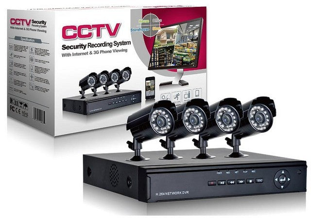 Sistem supraveghere CCTV kit DVR 4 camere exterior/interior