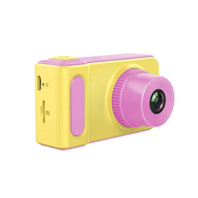 Camera foto pentru copii galben cu roz + card de memorie 8 GB