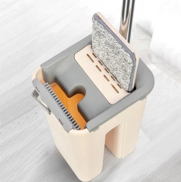 Mop profesional cu doua cuve de spalare si uscare + 2 rezerve cadou
