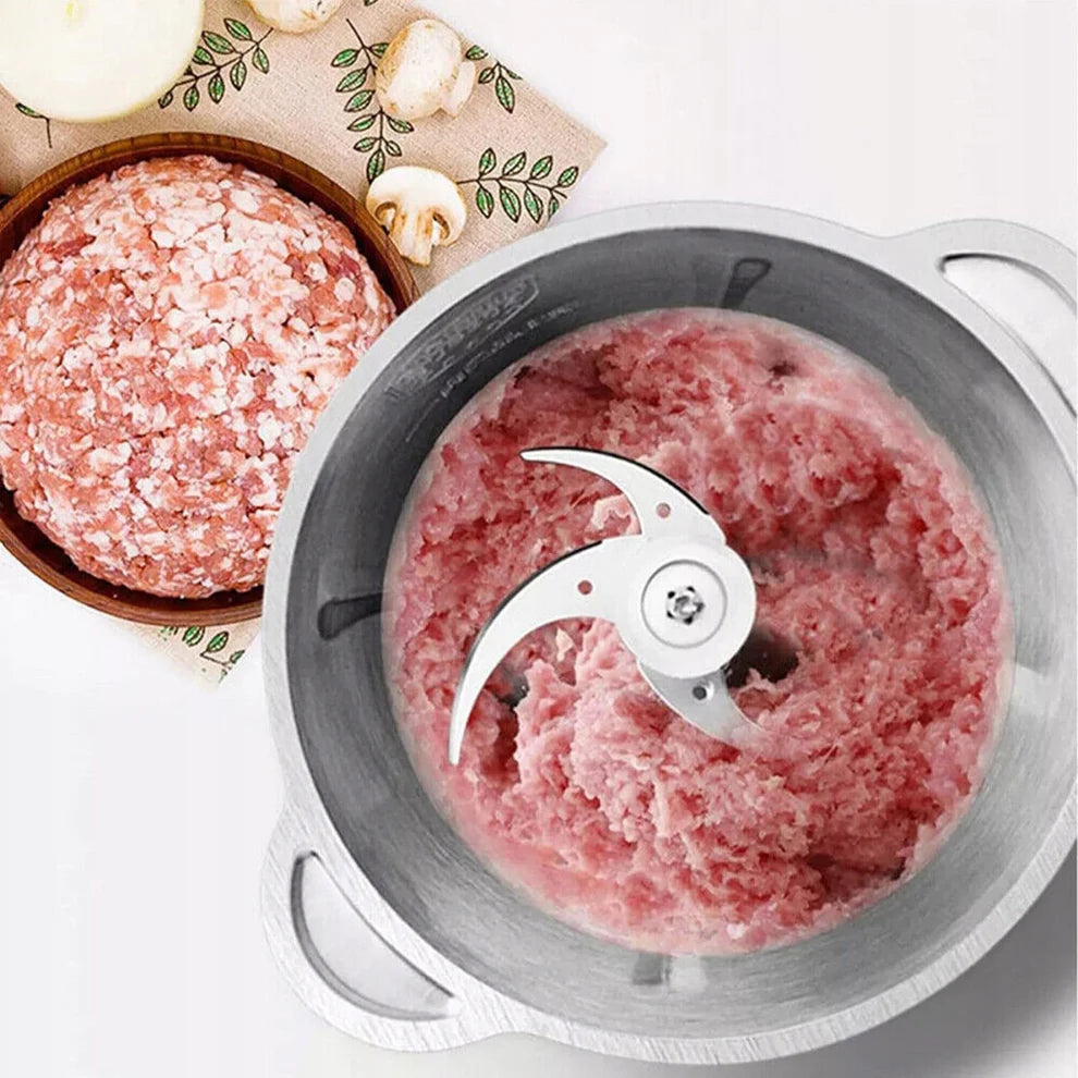 Tocator Electric Multifunctional 1200W | 4 Lame Din Otel Inoxidabil, Bol Inox 2L, 2 Viteze