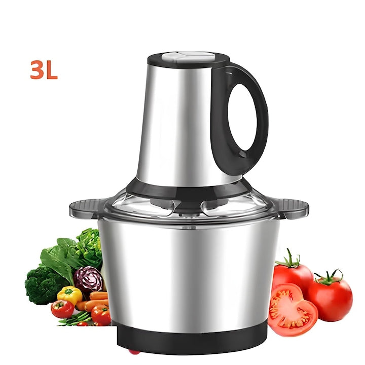 Tocator Electric Multifunctional 1200W | 4 Lame Din Otel Inoxidabil, Bol Inox 2L, 2 Viteze